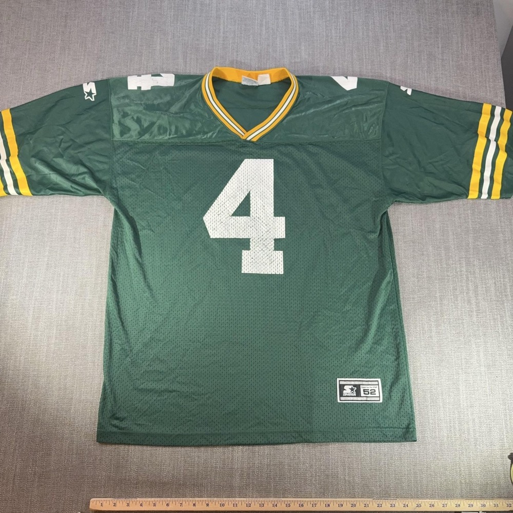 Vintage Green Bay Packers Jersey Mens XL Green NFL Football Favre 4 Starter 90s